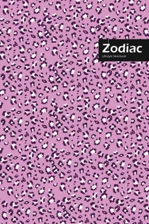 Zodiac Lifestyle, Animal Print, Write-in Notebook, Dotted Lines, Wide Ruled, Medium Size 6 x 9 Inch, 144 Pages (Purple) de Design