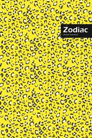 Zodiac Lifestyle, Animal Print, Write-in Notebook, Dotted Lines, Wide Ruled, Medium Size 6 x 9 Inch, 144 Pages (Yellow) de Design