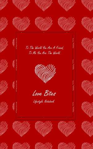 Love Bites Lifestyle Write-in Notebook, Dotted Lines, 288 Pages, Wide Ruled, Size 6" x 9" (A5) Hardcover (Red) de Design