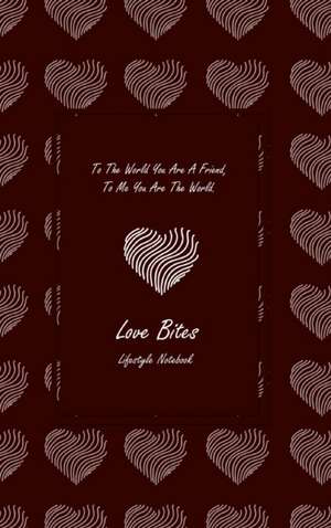 Love Bites Lifestyle Write-in Notebook, Dotted Lines, 288 Pages, Wide Ruled, Size 6" x 9" (A5) Hardcover (Coffee) de Design