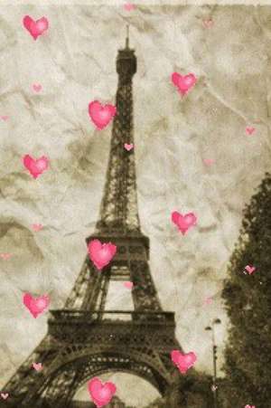 paris Eiffel Tower pink hearts Vintage creative blank page journal de Michael Huhn