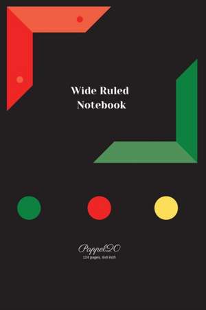 Wide ruled Notebook| Black Cover | 6x9 de Pappel20