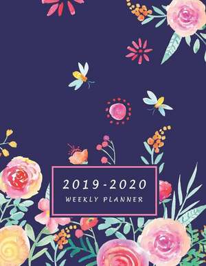 2019-2020 Weekly Planner: Large Two Year Planner with Floral Cover and Coloring Pages (Volume 2) de Agate Notebooks