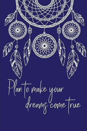 Daily Planner: Undated Daily Planner & Tracker - Navy Bohemian Dreamcatcher with Tribal Feathers de Punktilious Planners