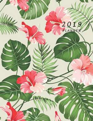 2019 Planner: Large Weekly and Monthly Planner with Coloring Pages (Floral Cover Volume 2) de Lisa Barron