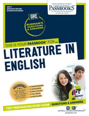 Literature in English (Gre-11): Passbooks Study Guide Volume 11 de National Learning Corporation