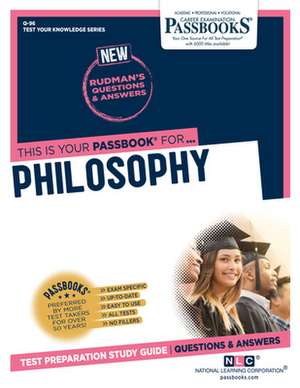 Philosophy (Q-96): Passbooks Study Guide Volume 96 de National Learning Corporation