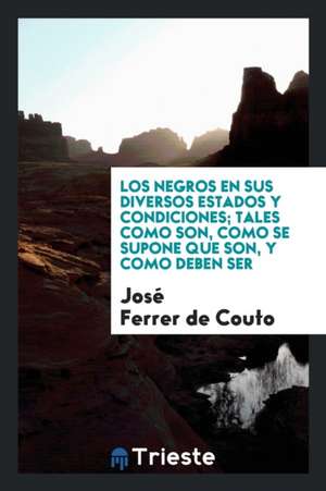 Los Negros En Sus Diversos Estados Y Condiciones; Tales Como Son, Como Se Supone Que Son, Y Como Deben Ser de D. Jose Ferrer de Couto