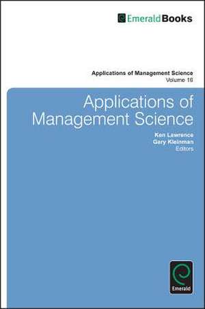 Applications of Management Science de Ken Lawrence