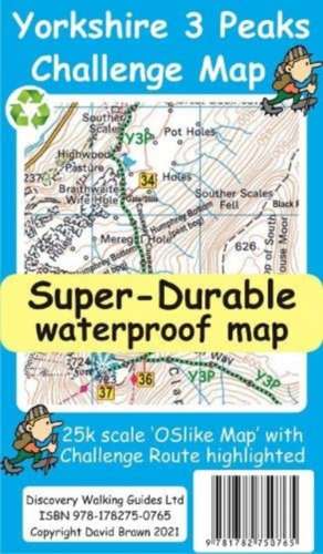 Yorkshire 3 Peaks Challenge Map and Guide de David Brawn