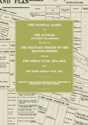 THE GREAT WAR de Battles Nomenclature Committee