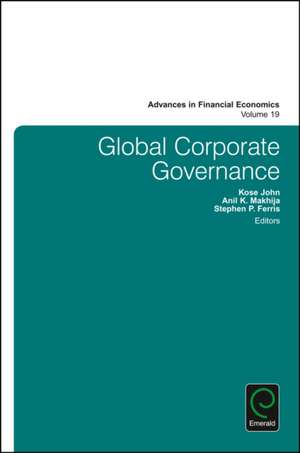 Global Corporate Governance de Kose John