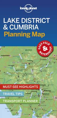 Lonely Planet Lake District & Cumbria Planning Map de Lonely Planet