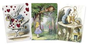 Alice in Wonderland Set of 3 Standard Notebooks de Flame Tree Studio