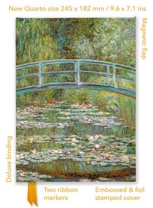 Claude Monet: Bridge over a Pond of Water Lilies (Foiled Quarto Journal) de Flame Tree Studio