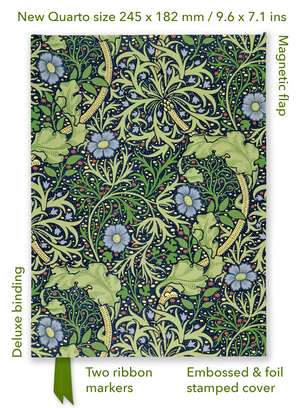 William Morris: Seaweed (Foiled Quarto Journal) de Flame Tree Studio