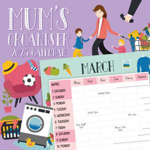 Mum's Organiser 2025 Square Wall Calendar de Red Robin