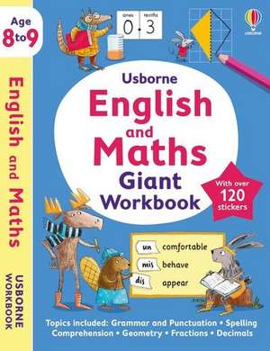 Usborne English and Maths Giant Workbook 8-9 de Usborne