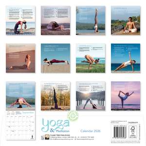 Yoga & Meditation Wall Calendar 2026 (Art Calendar) de Flame Tree Studio