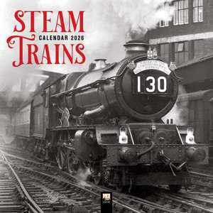 Steam Trains Heritage Wall Calendar 2026 (Art Calendar) de Flame Tree Studio