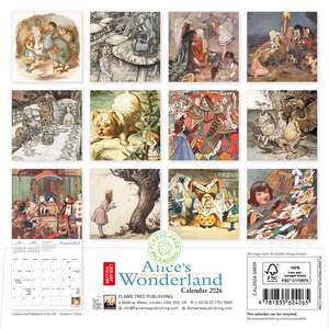 British Library: Alice's Adventures in Wonderland Mini Wall Calendar 2026 (Art Calendar) de Flame Tree Studio