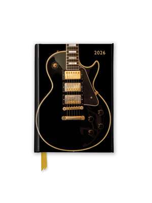 Black Gibson Guitar 2026 Luxury Pocket Diary Planner - Week to View de Flame Tree Studio