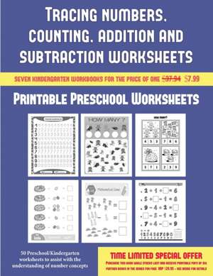 Printable Preschool Worksheets (Tracing numbers, counting, addition and subtraction) de James Manning