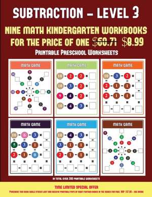 Printable Preschool Worksheets (Kindergarten Subtraction/Taking Away Level 3) de James Manning