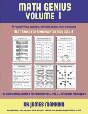 Best Books for Kindergarten Kids aged 4 (Math Genius Vol 1) de James Manning