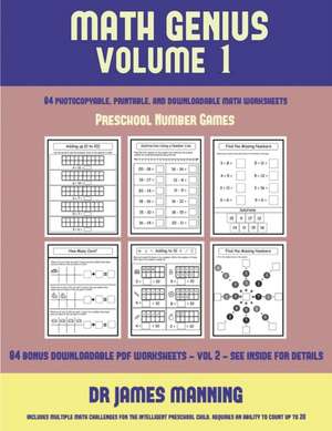 Preschool Number Games (Math Genius Vol 1) de James Manning