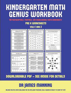 Pre K Worksheets (Kindergarten Math Genius) de James Manning