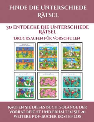 Drucksachen für Vorschulen (Finde die Unterschiede Rätsel) de Jessica Windham