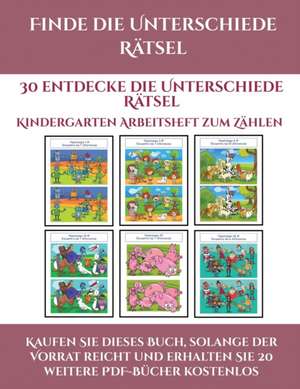 Kindergarten Arbeitsheft zum Zählen (Finde die Unterschiede Rätsel) de Jessica Windham