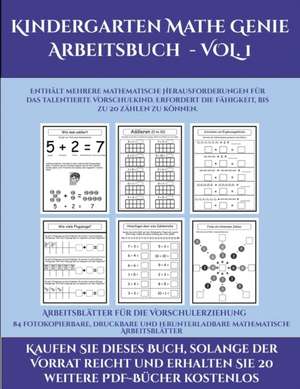 Arbeitsblätter für die Vorschulerziehung (Kindergarten Mathe Genie Arbeitsbuch - VOL. 1) de Jessica Windham