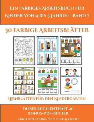 Lernblätter für den Kindergarten (Ein farbiges Arbeitsbuch für Kinder von 4 bis 5 Jahren - Band 7) de Jessica Windham