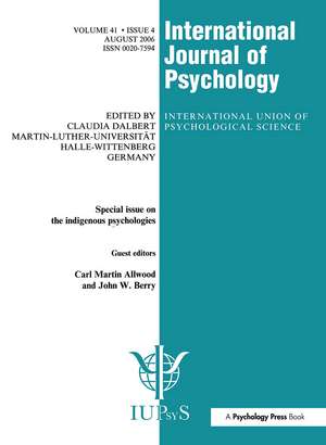 Indigenous Psychologies: A Special Issue of the International Journal of Psychology de Carl Martin Allwood