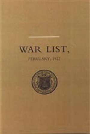 University of Dublin War List 1922 de M. W. J. Fry