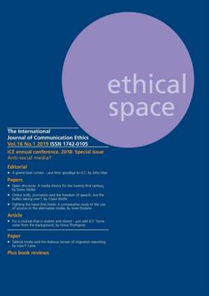 Ethical Space Vol.16 Issue 1 de Sue Joseph