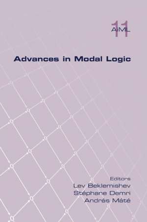 Advances in Modal Logic Volume 11 de Lev Beklemishev