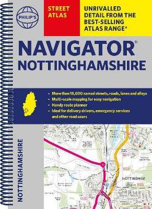 Philip's Navigator Street Atlas Nottinghamshire de Philip's Maps