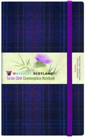 WAVERLEY THISTLE TARTAN CLOTH HARDBACK LARGE COMMONPLACE NOTEBOOK/JOURNAL de Liz Small