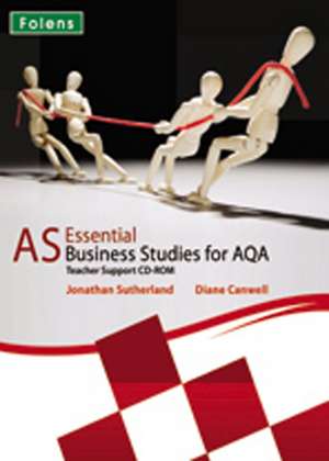 Essential Business Studies A Level: AS for AQA Teacher Support Book & CD de JONATHAN SUTHERLAND