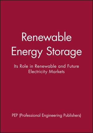 Renewable Energy Storage de Pep (Professional Engineering Publishers)