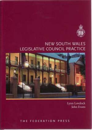 New South Wales Legislative Council Practice de Lynn Lovelock