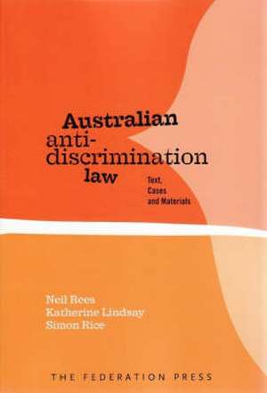 Australian Anti-Discrimination Law de Neil Rees