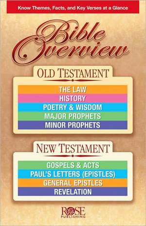 Bible Overview Pamphlet: Know Themes, Facts, and Key Verses at a Glance de Rose Publishing