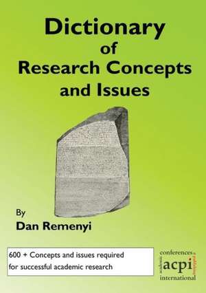 A Dictionary of Research Terms and Issues de Dan Remenyi