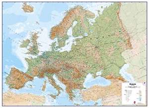 Europe Physical Laminated Map