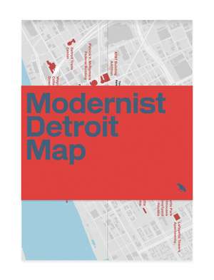 Modernist Detroit Map de Michael Abrahamson