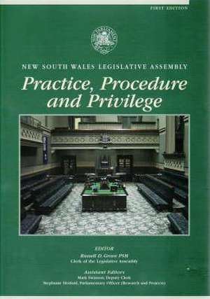 New South Wales Legislative Assembly Practice, Procedure and Privilege de Russell Grove